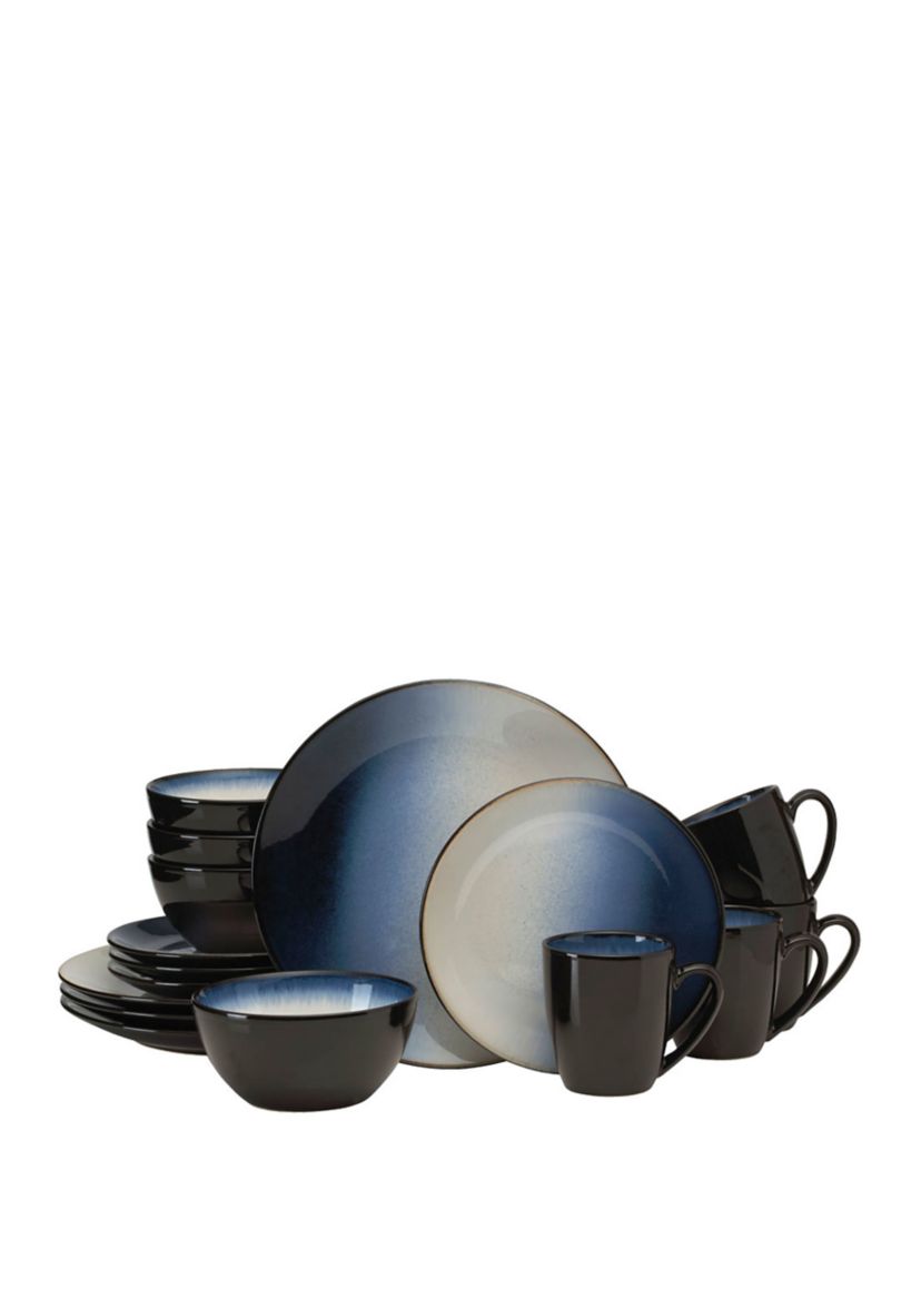 Asher Blue 16 Piece Dinnerware Set