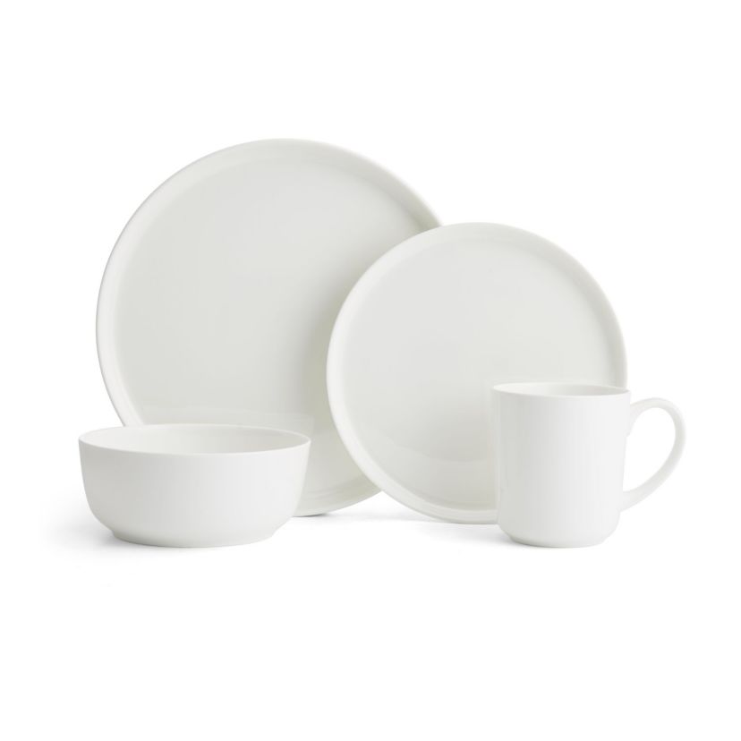 Samantha Chip Resistant 16 Piece Set, Service for 4, White