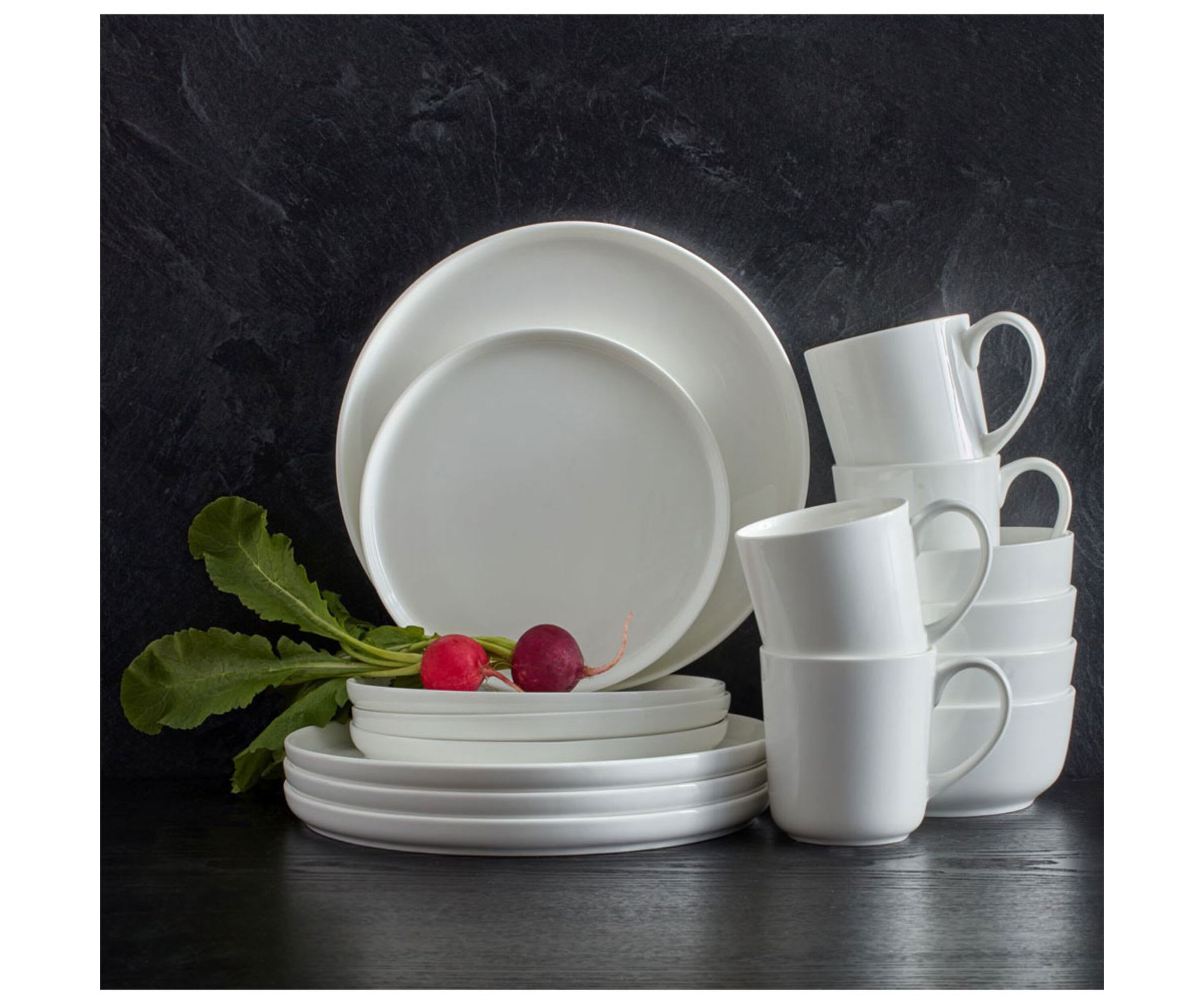 Samantha Chip Resistant 16 Piece Set, Service for 4, White