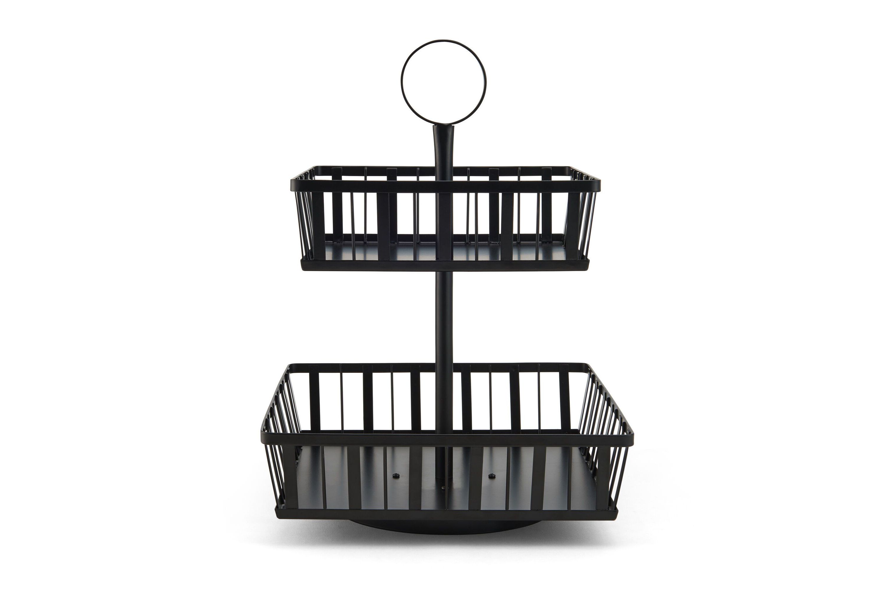 Rotating 2-Tier Stripe Basket