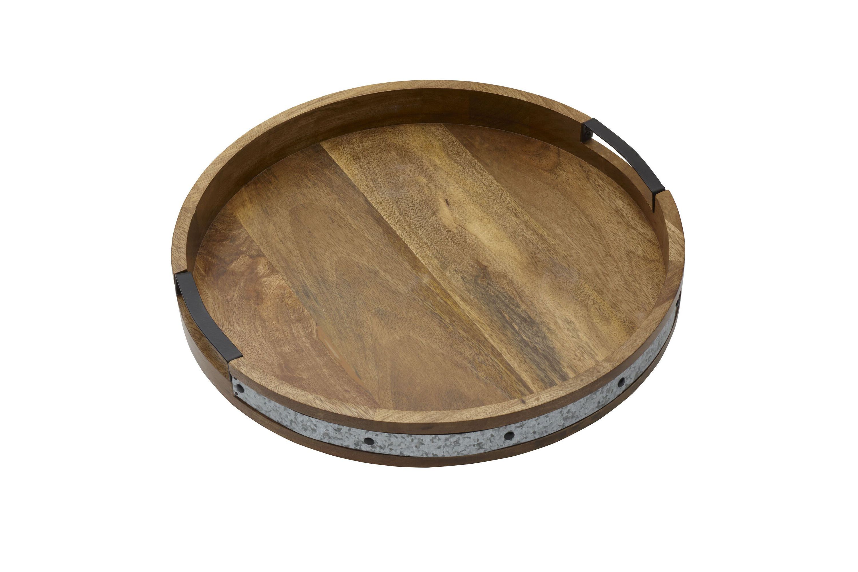 Round Lazy Susan w/Galvanized Band and Removable Dividers
