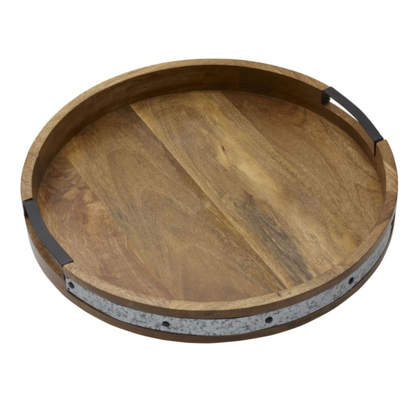 Round Lazy Susan w/Galvanized Band and Removable Dividers