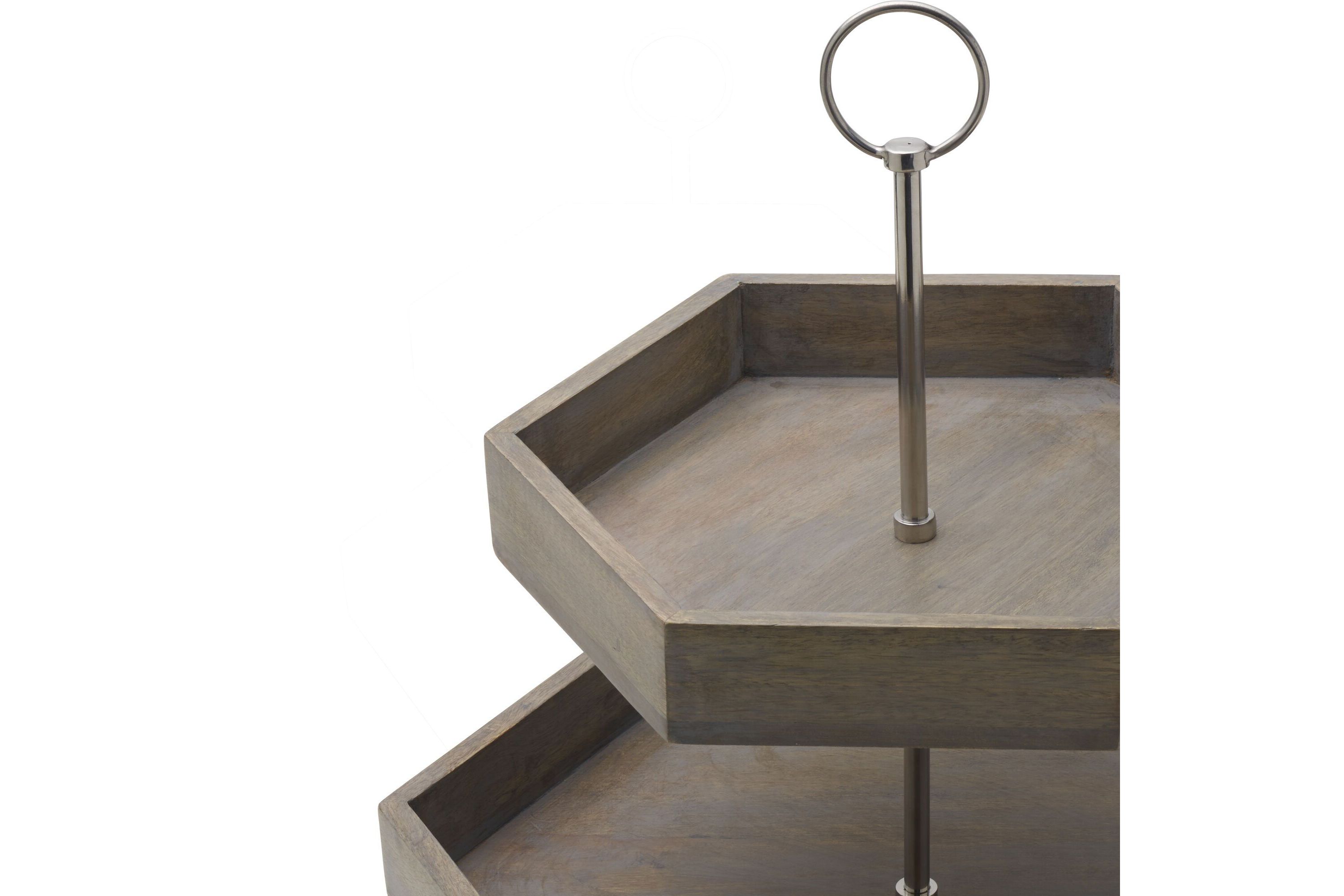 Gray Hexagon 2-Tier Tray