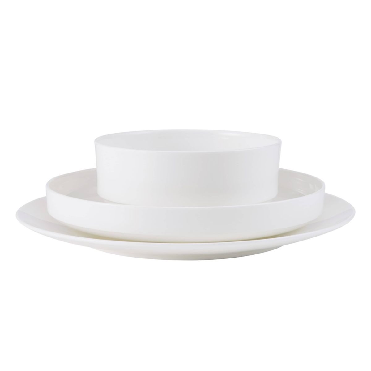 Macie Bone China Lightweight Chip Resistant 12 Piece Dinnerware Set, Service for 4, White