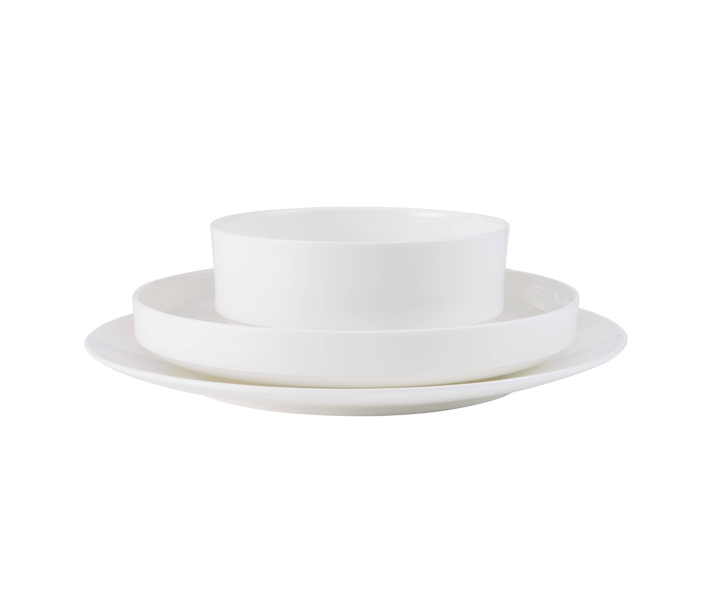 Macie Bone China Lightweight Chip Resistant 12 Piece Dinnerware Set, Service for 4, White