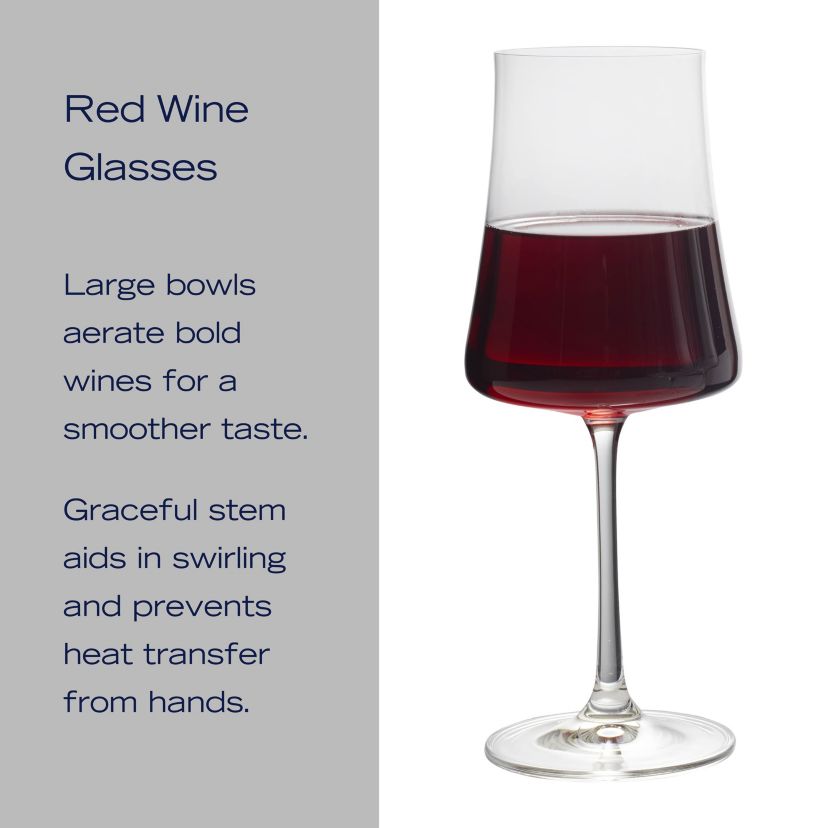 Mikasa Mikasa Aline Set of 4 Red Wine Glasses, 18-Ounce, Clear | Belk