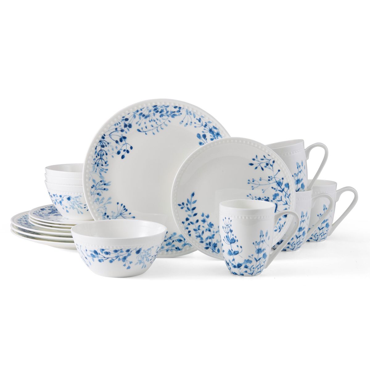 Taryn Bone China 16 Piece Dinnerware Set, Service For 4