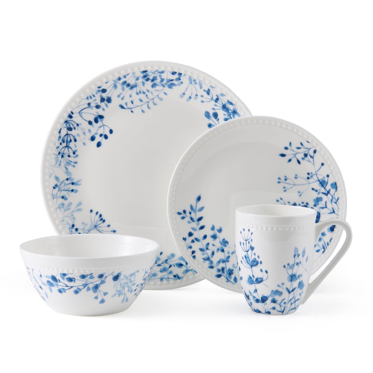 Taryn Bone China 16 Piece Dinnerware Set, Service For 4