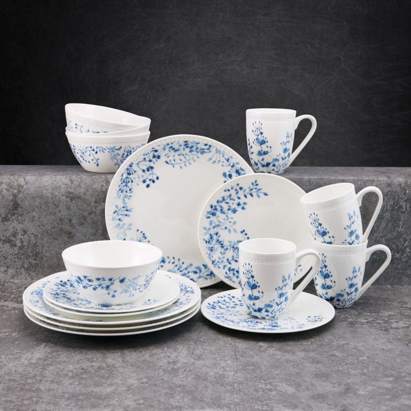 Taryn Bone China 16 Piece Dinnerware Set, Service For 4