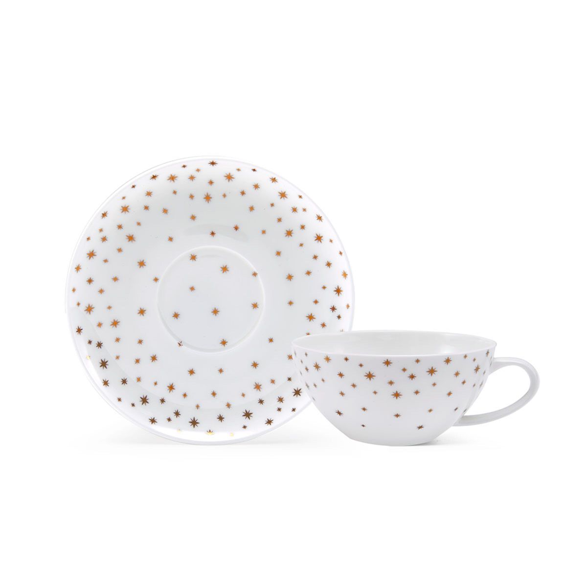 Mikasa Millie Gold Metallic Set of 4 Tea Cups and Saucers, 8 Ounce