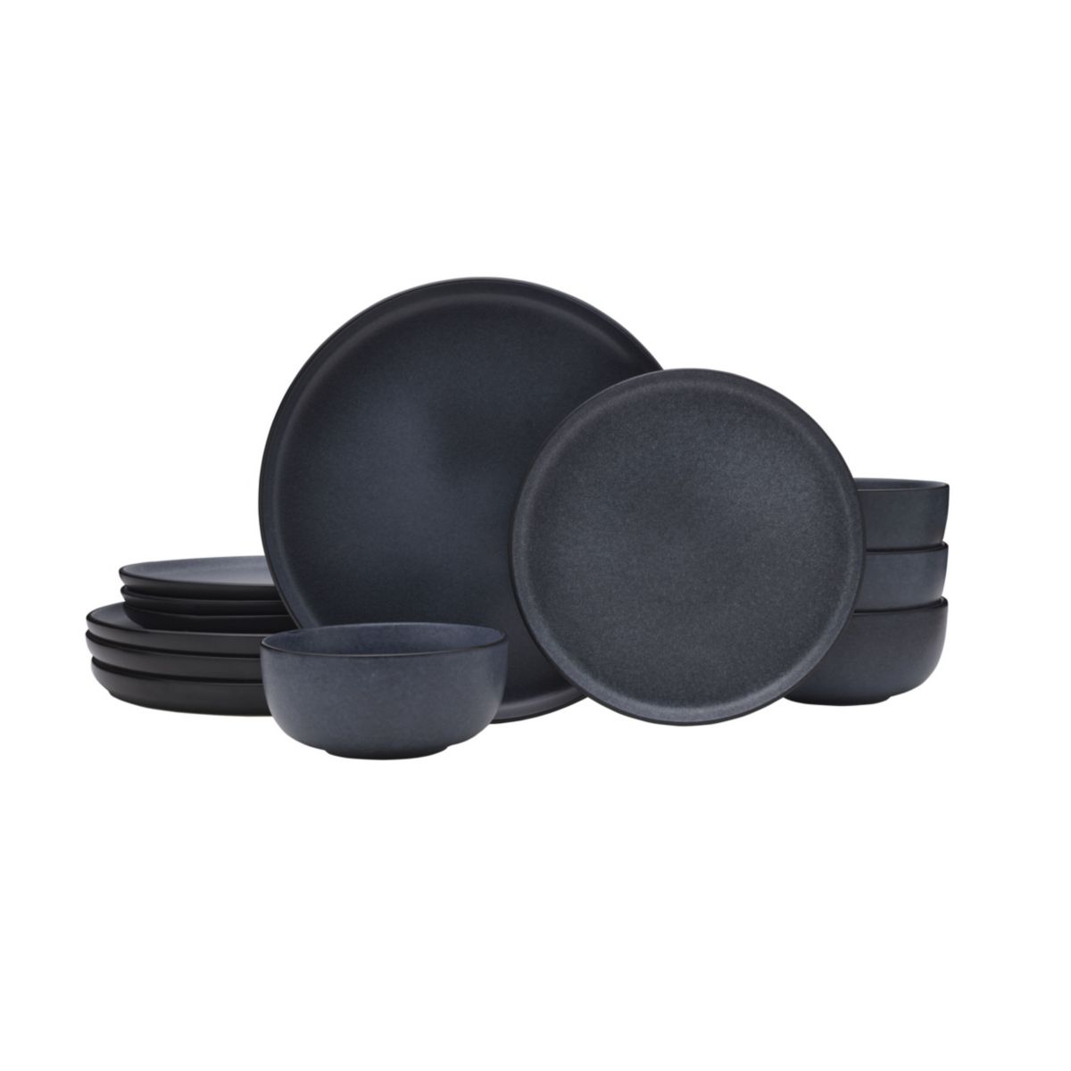 Mayer 12 Piece Dinnerware Set, Service for 4, Gray