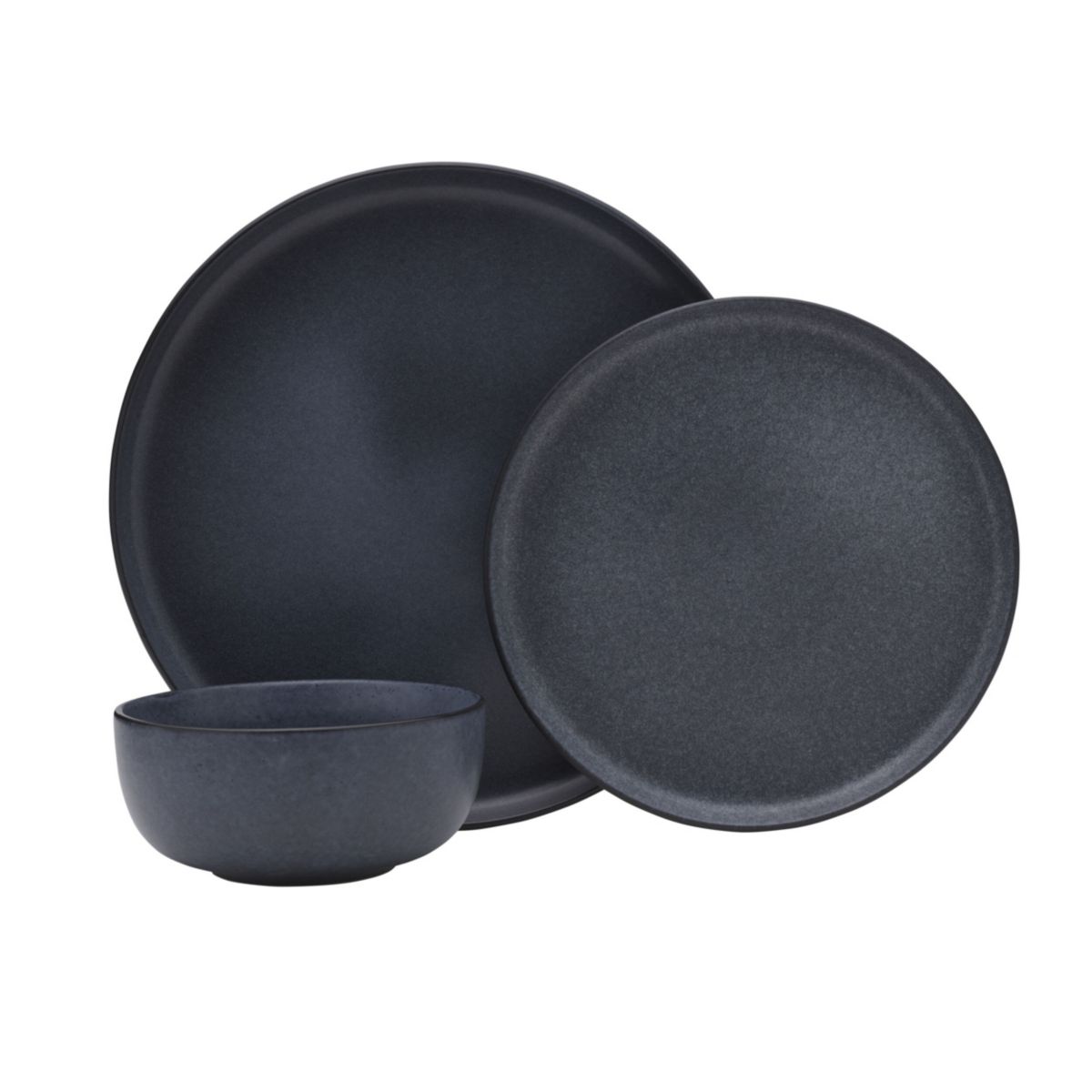 Mayer 12 Piece Dinnerware Set, Service for 4, Gray
