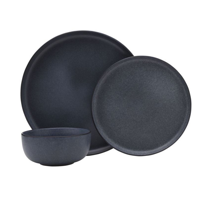 Mayer 12 Piece Dinnerware Set, Service for 4, Gray