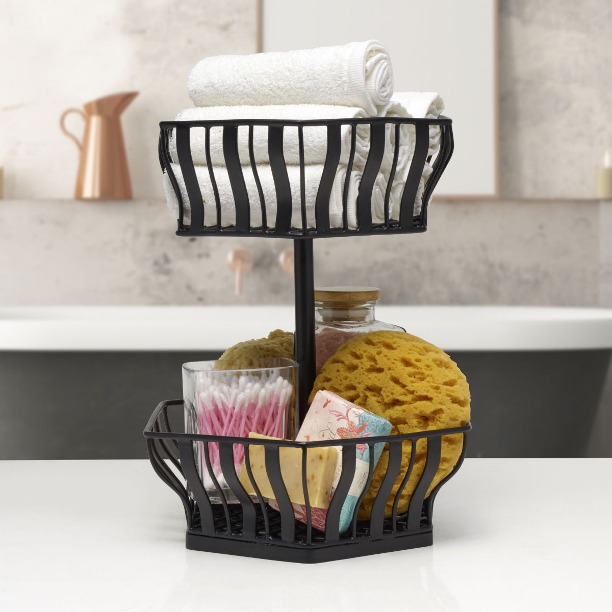 Hexagon 2-Tier Basket