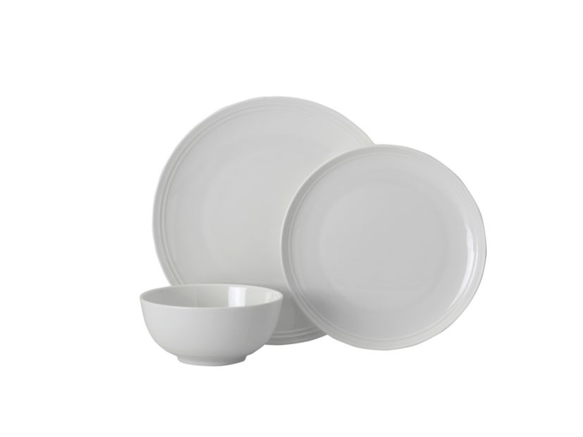 Kyler Bone China Lightweight Chip Resistant 12 Piece Dinnerware Set, Service For 4 ,White