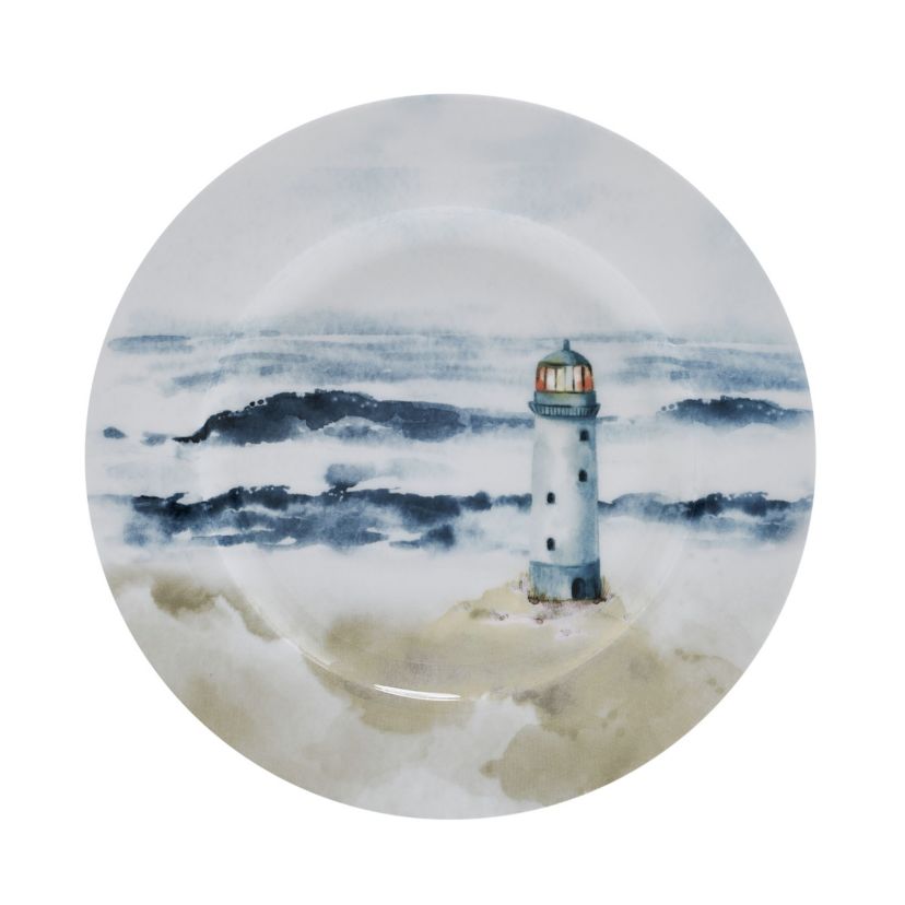 Mikasa Seaside Coastal Bone China Lightweight Chip Resistant 12 Piece Dinnerware Set, Service for 4