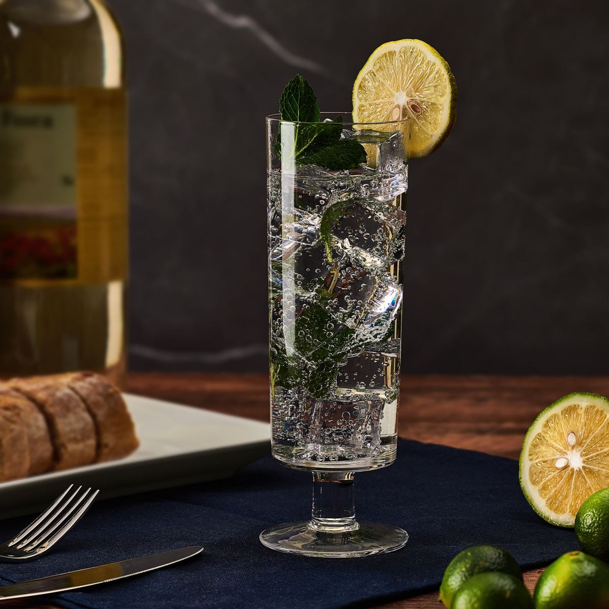 Mikasa Craft Cocktail Set of 4 Spritzer Champagne Prosecco Wine Flute Glasses, 9.5 Ounce, Clear