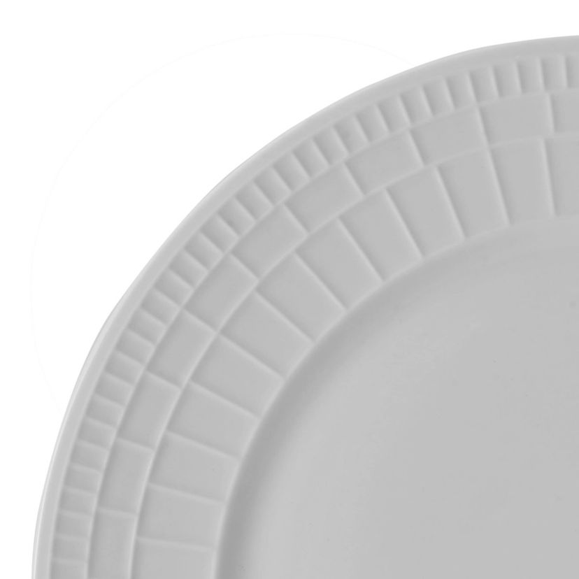 Lux Bone China 12 Piece Dinnerware Set, Service for 4, White