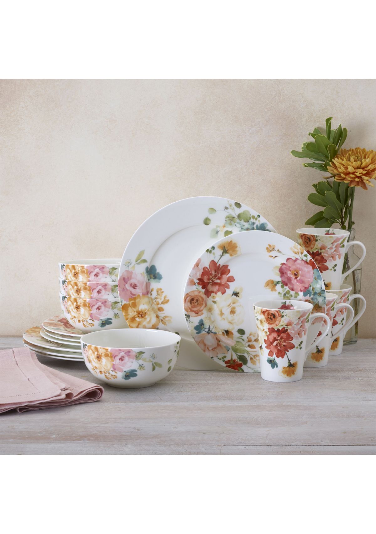 Elsie 16 Piece Dinnerware Set - Service for 4