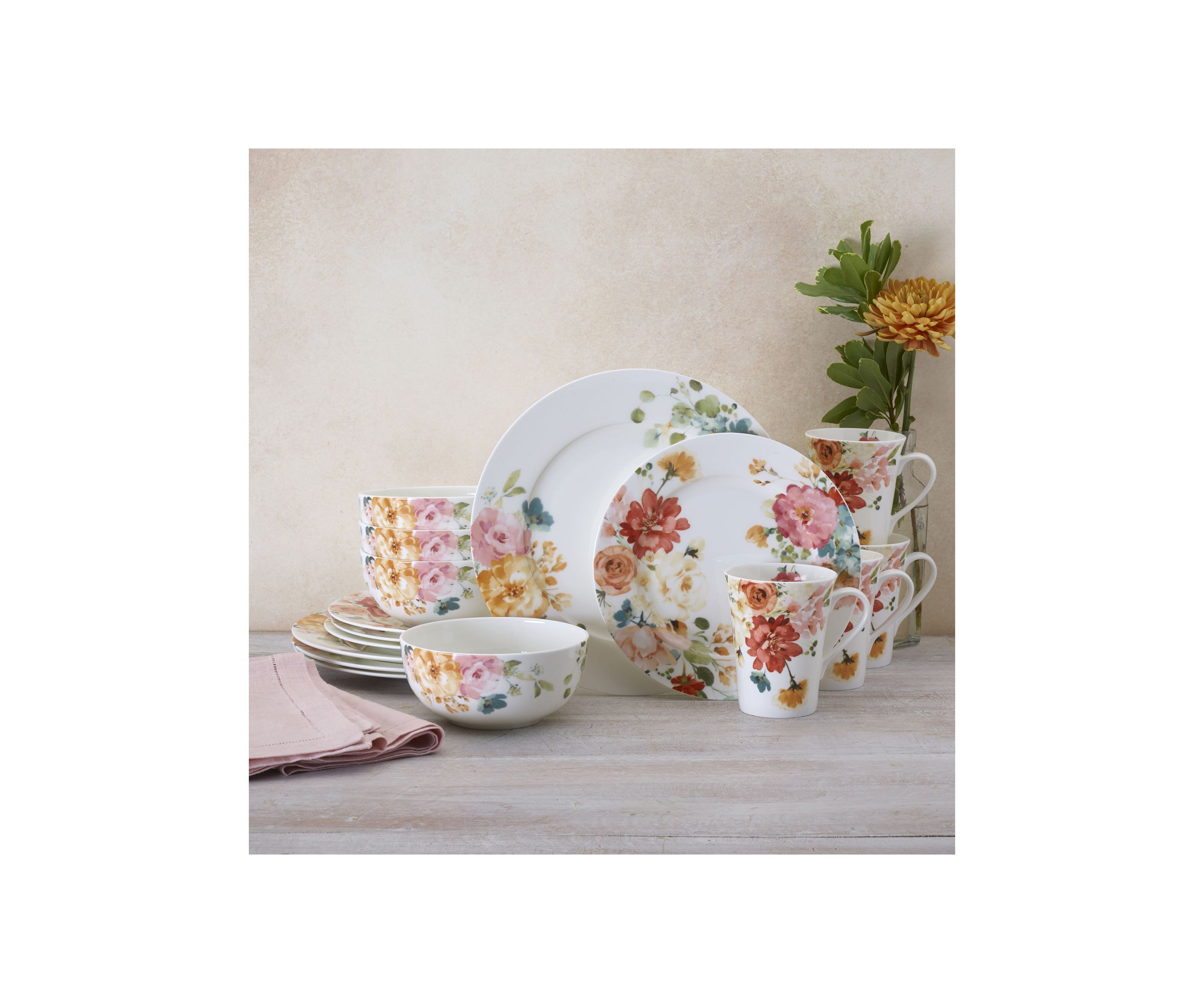 Elsie 16 Piece Dinnerware Set - Service for 4