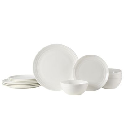 Mikasa Kamryn Vegan Bone China Chip Resistant 12 Piece Dinnerware Set, Service for 4
