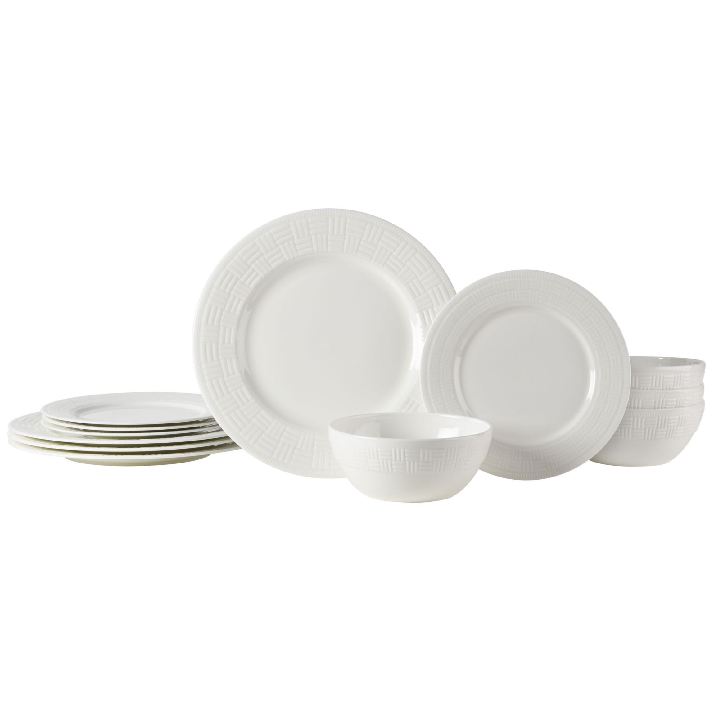 Ashlyn Vegan Bone China Chip Resistant 12 Piece Dinnerware Set, Service for 4