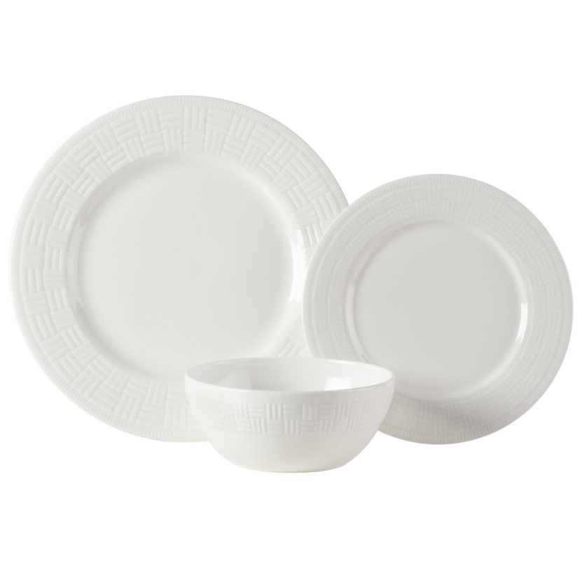 Ashlyn Vegan Bone China Chip Resistant 12 Piece Dinnerware Set, Service for 4