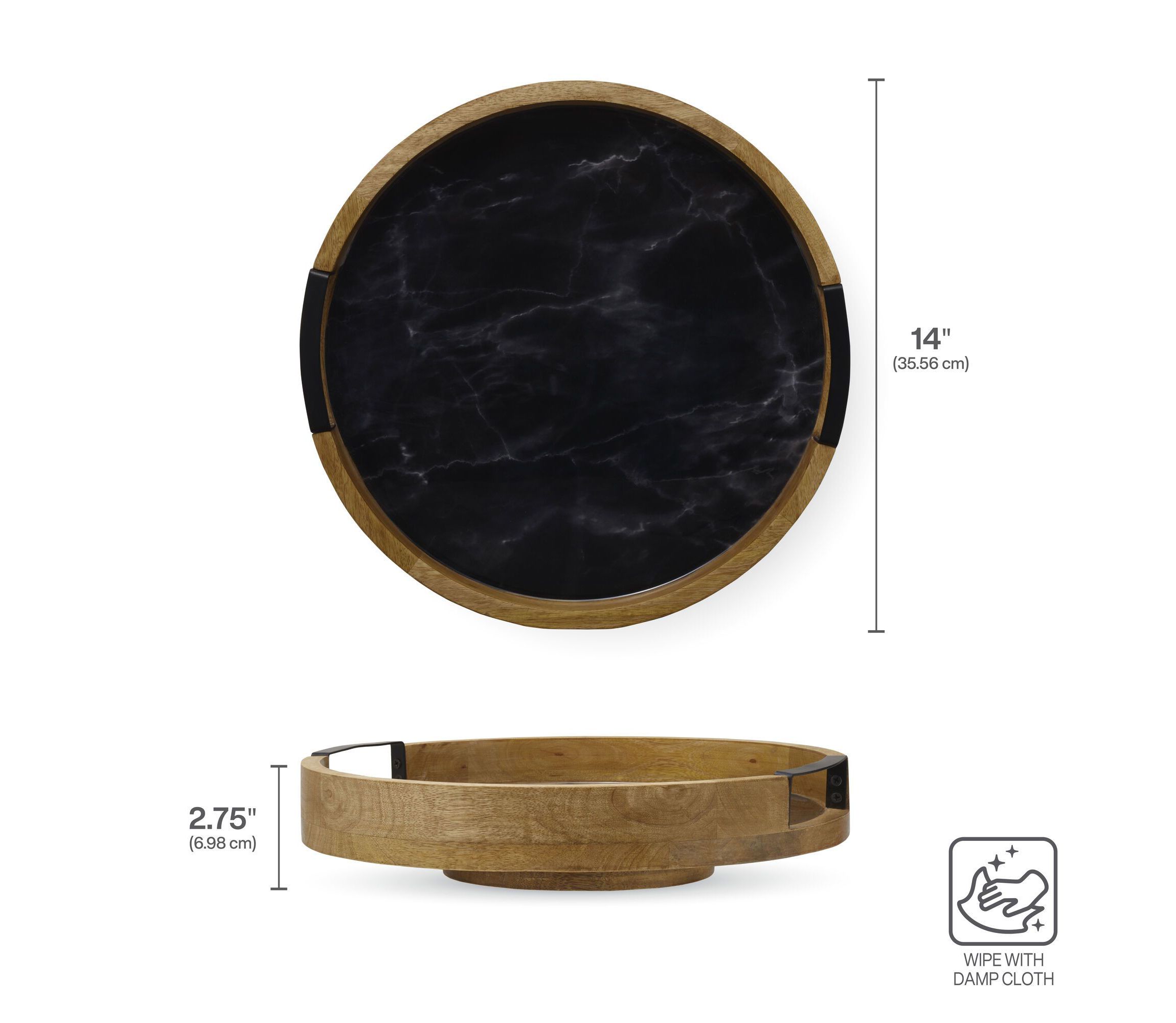 Black Marble Lazy Susan