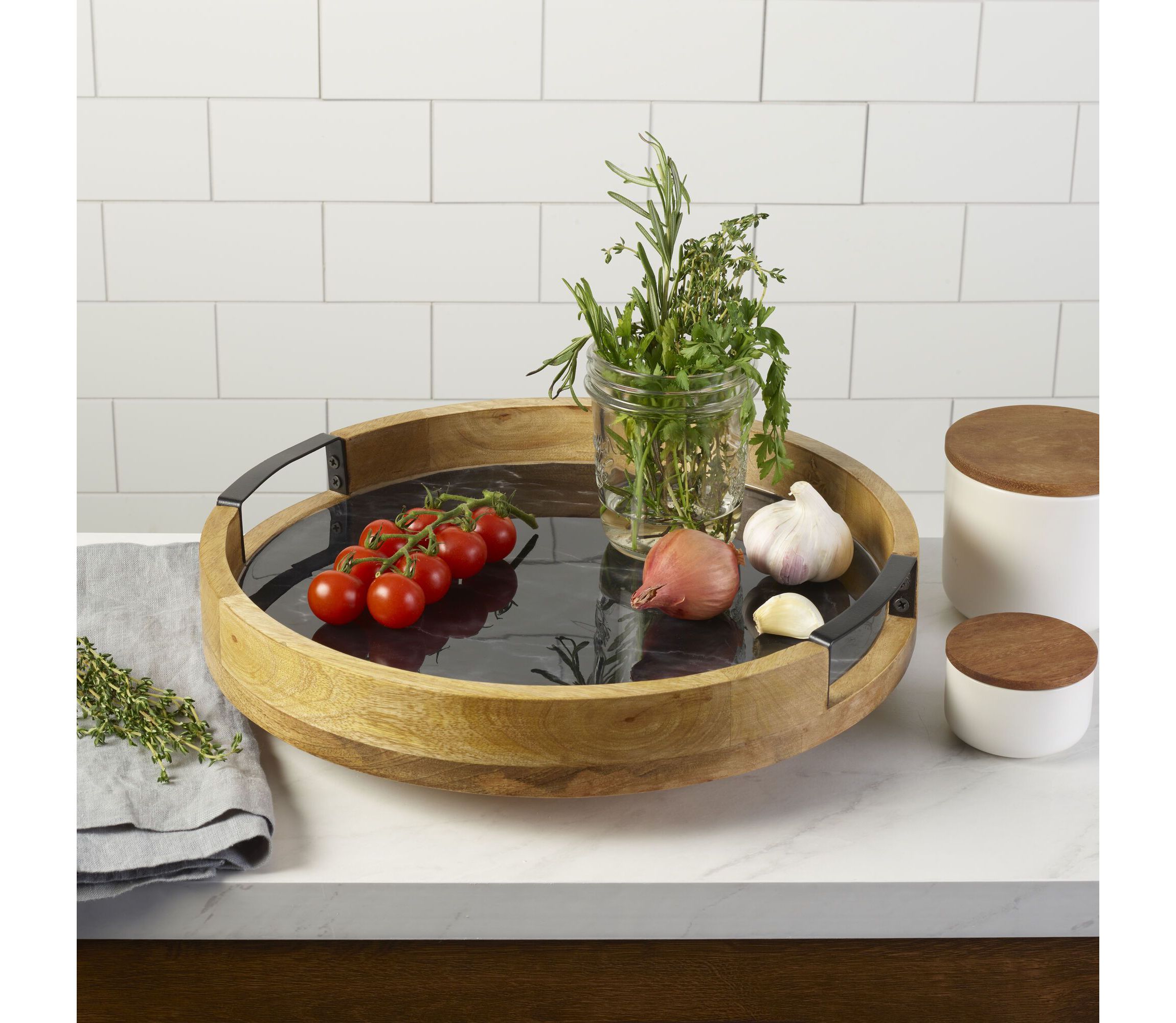 Black Marble Lazy Susan