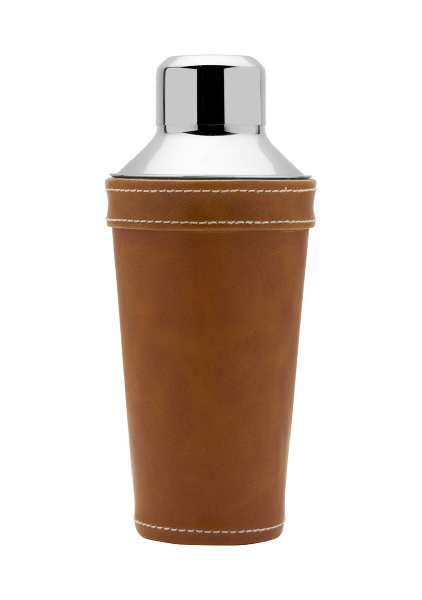Leather Stitched 28 Ounce Cocktail Shaker