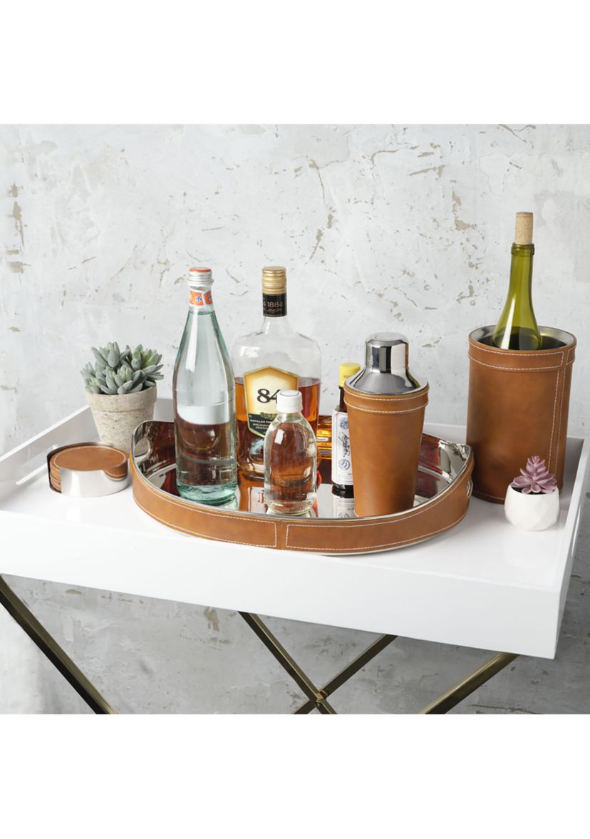 Leather Stitched 28 Ounce Cocktail Shaker