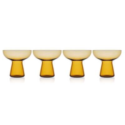 Mikasa Phoebe Margarita Cocktail Glass, Set of 4, 18 Ounce, Amber