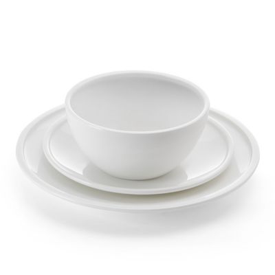 Mikasa Colter Bone China Lightweight Chip Resistant 12 Piece Dinnerware Set, Service for 4, White