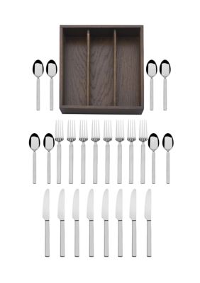 Gourmet Basics by Mikasa Living Arlo 24 Piece Stainless Steel Flatware Set, Service for 8