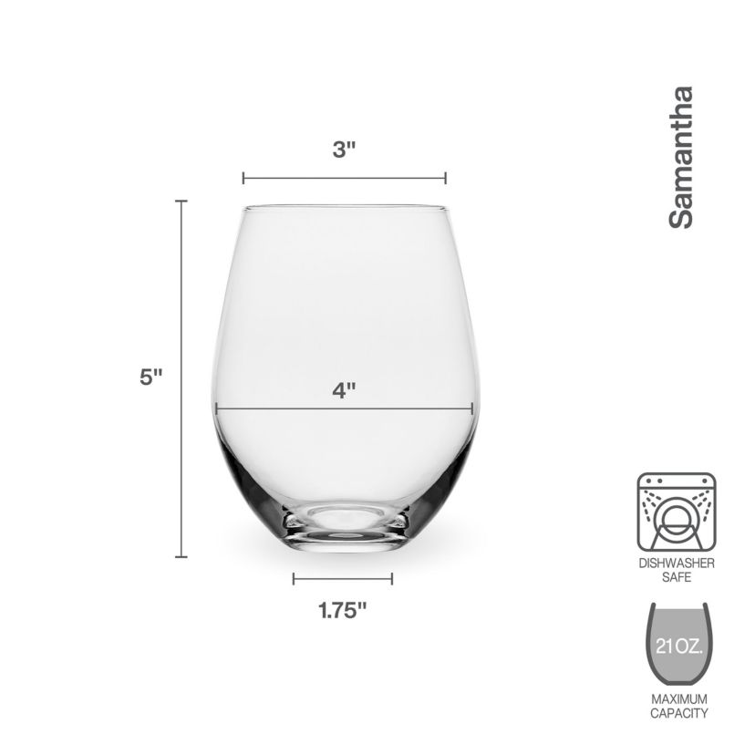 Mikasa Samantha Stemless Wine Glass, Set Of 4, 21 Ounce
