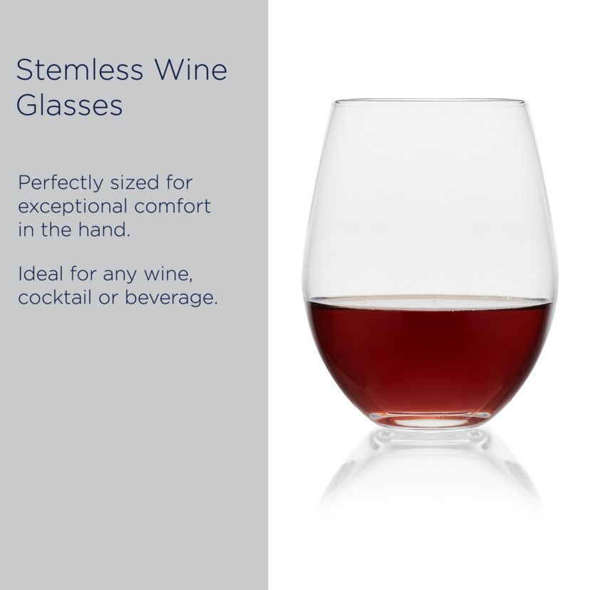 Mikasa Samantha Stemless Wine Glass, Set Of 4, 21 Ounce
