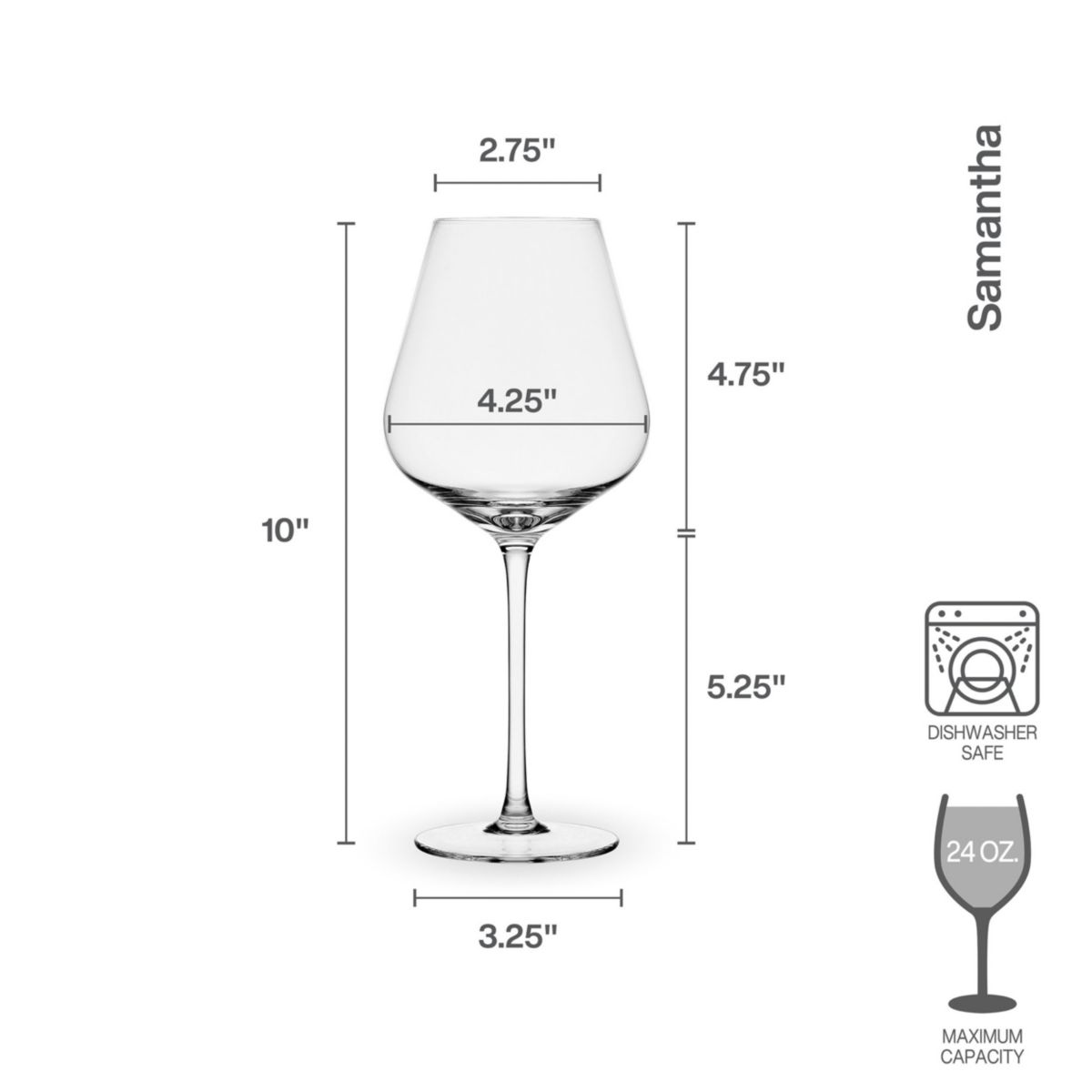 Mikasa Samantha Red Wine Glass, Set Of 4, 24 Ounce