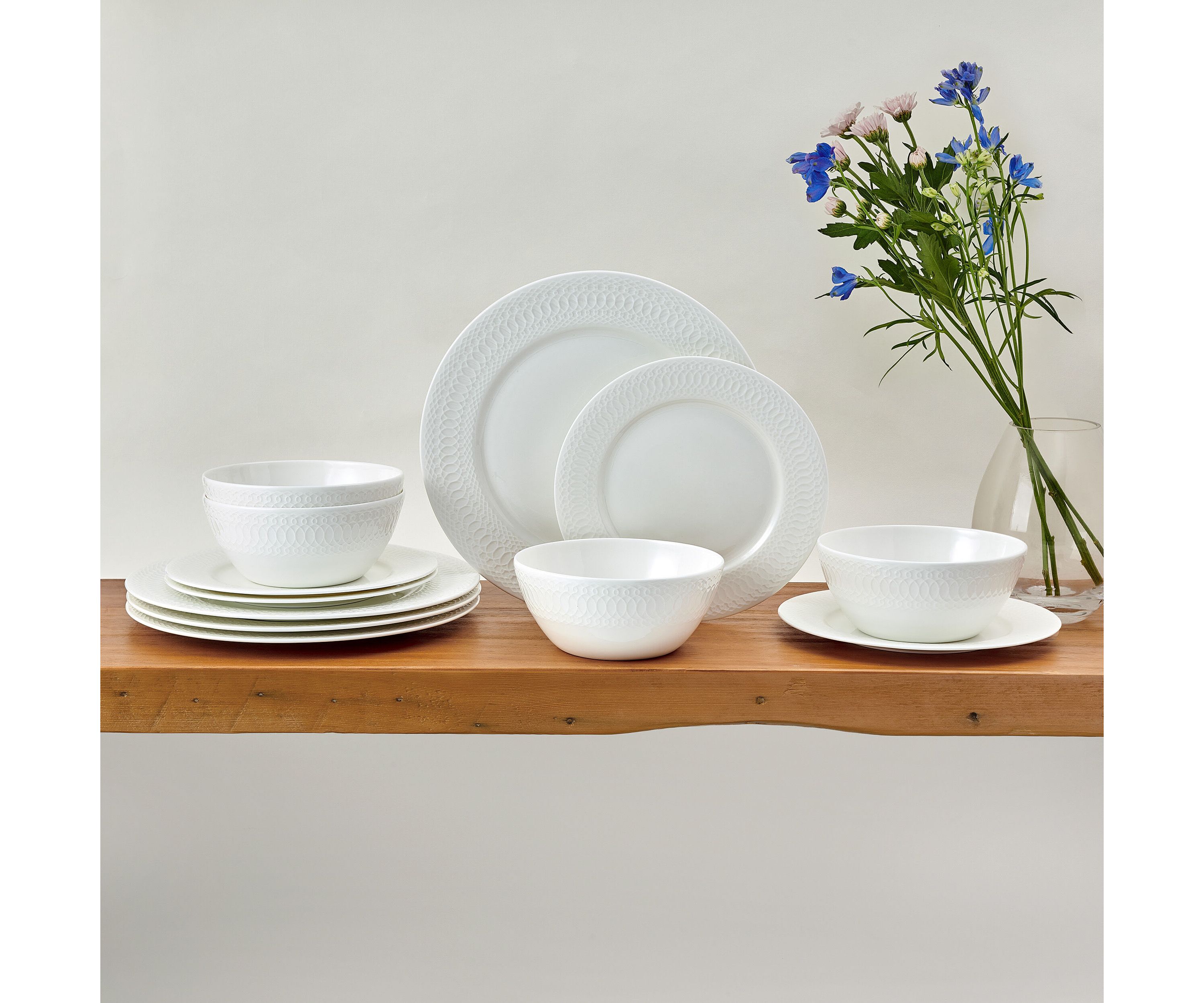 Levi 12 Piece Dinnerware Set, Service For 4