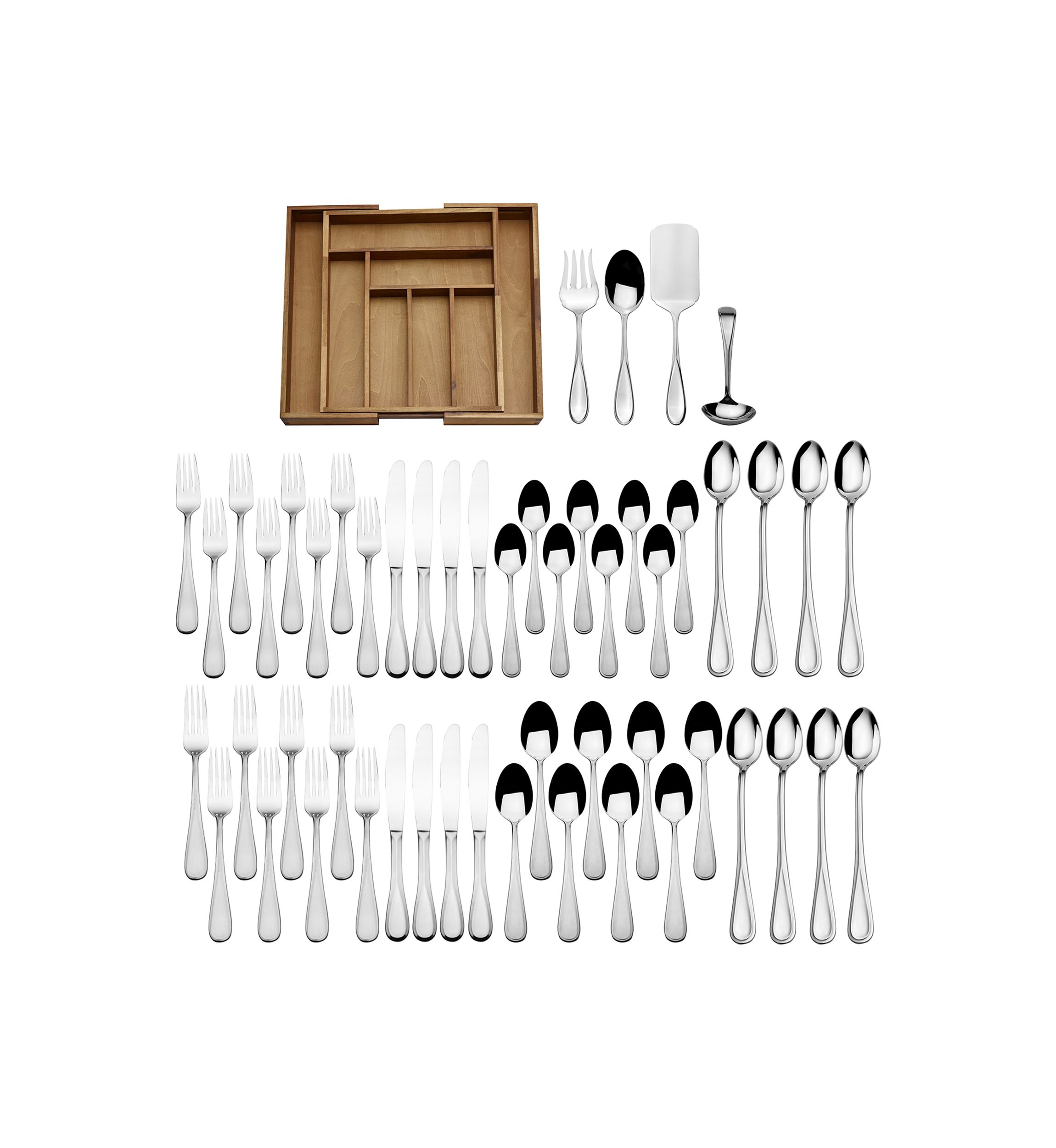 Bravo 52 Piece Flatware Set with Expanding Caddy