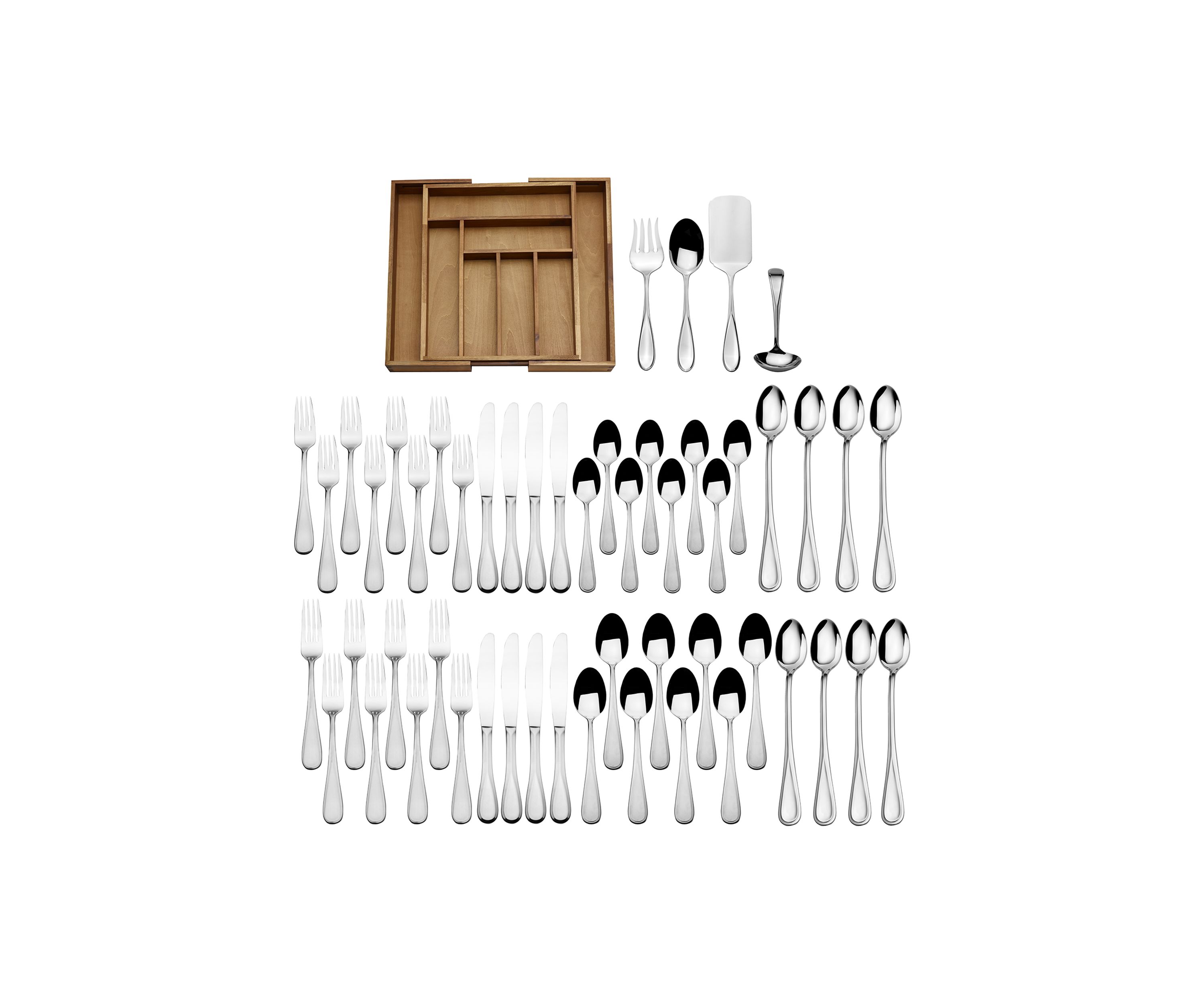 Bravo 52 Piece Flatware Set with Expanding Caddy