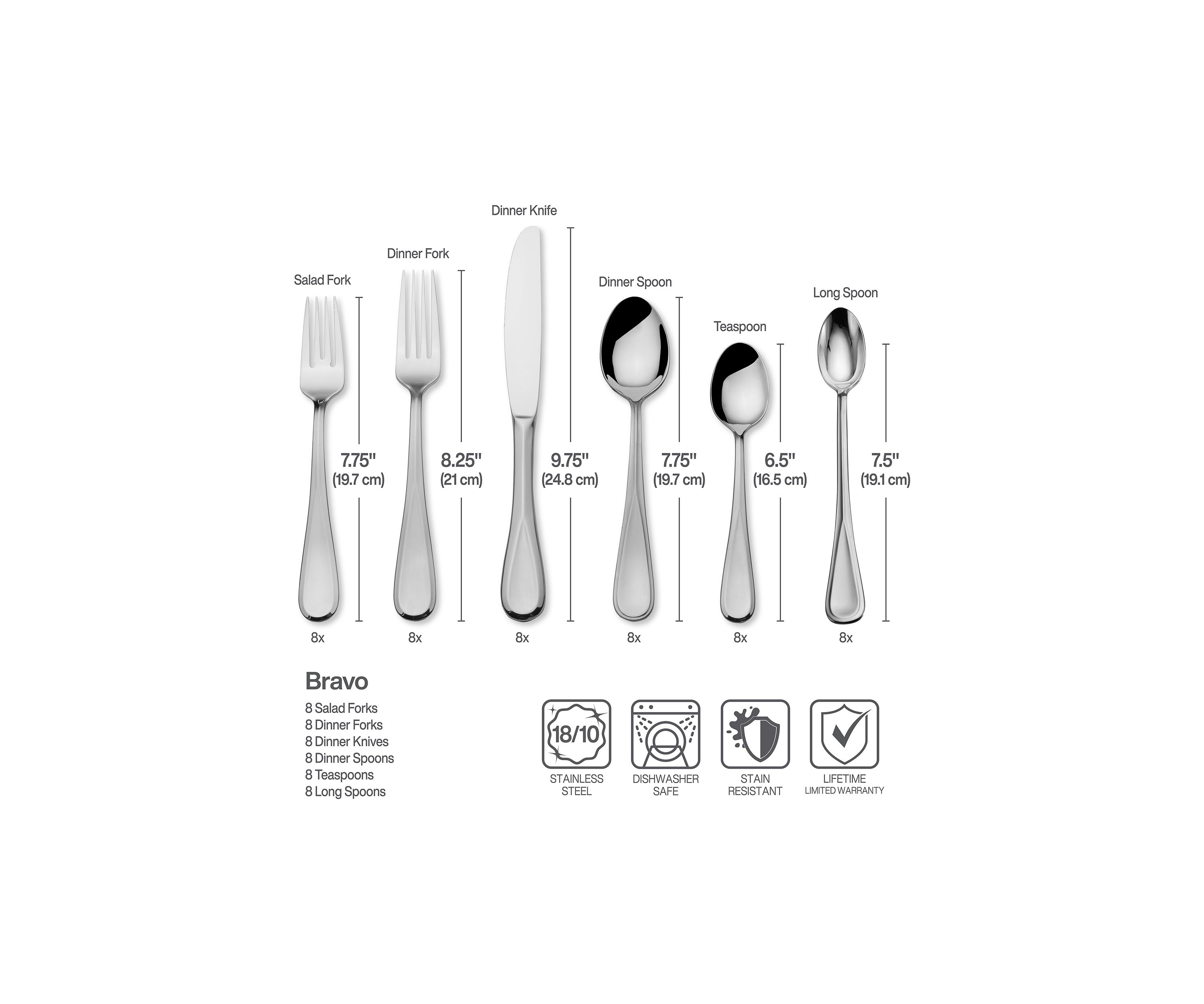 Bravo 52 Piece Flatware Set with Expanding Caddy