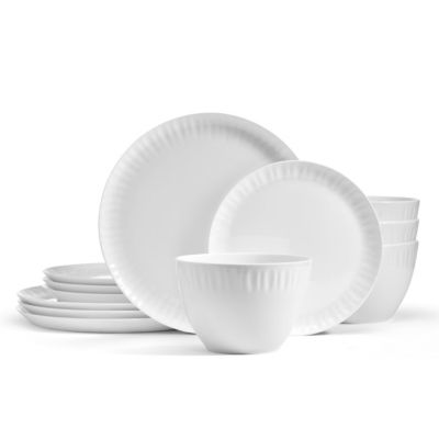 Mikasa Franklyn Bone China Chip Resistant 12 Piece Dinnerware Set, Service for 4