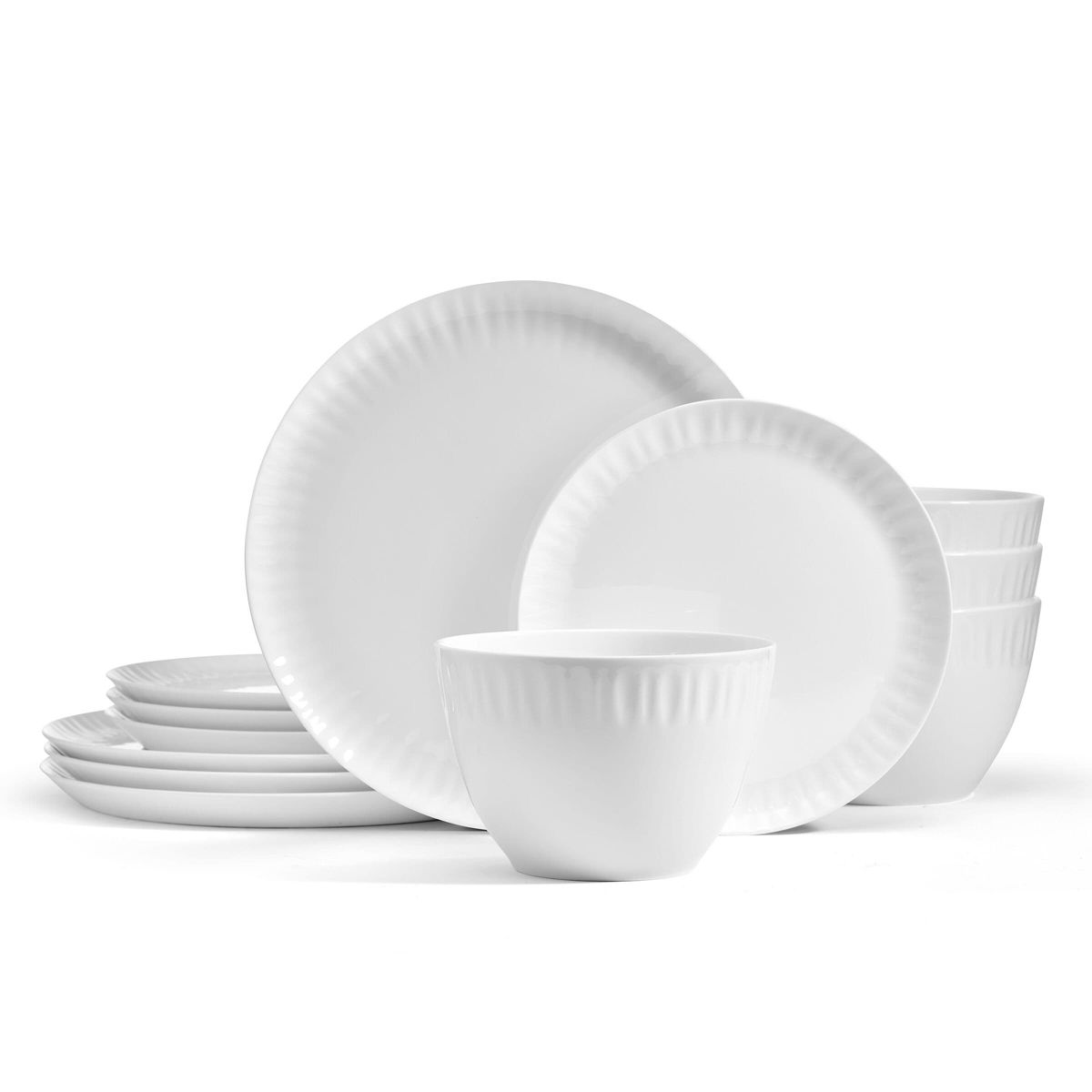 Mikasa Franklyn Bone China Chip Resistant 12 Piece Dinnerware Set, Service for 4