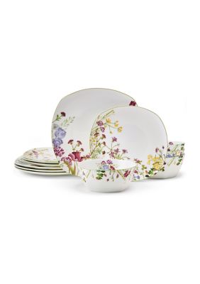 Gourmet Basics by Mikasa Wildflower Garden 12 Piece Dinnerware Set