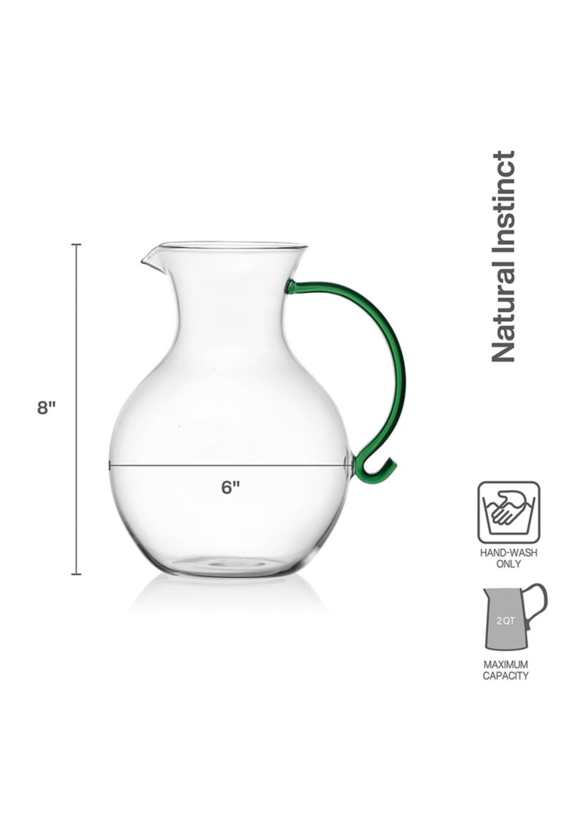 Natural Instinct Glass Pitcher - 2 Quart