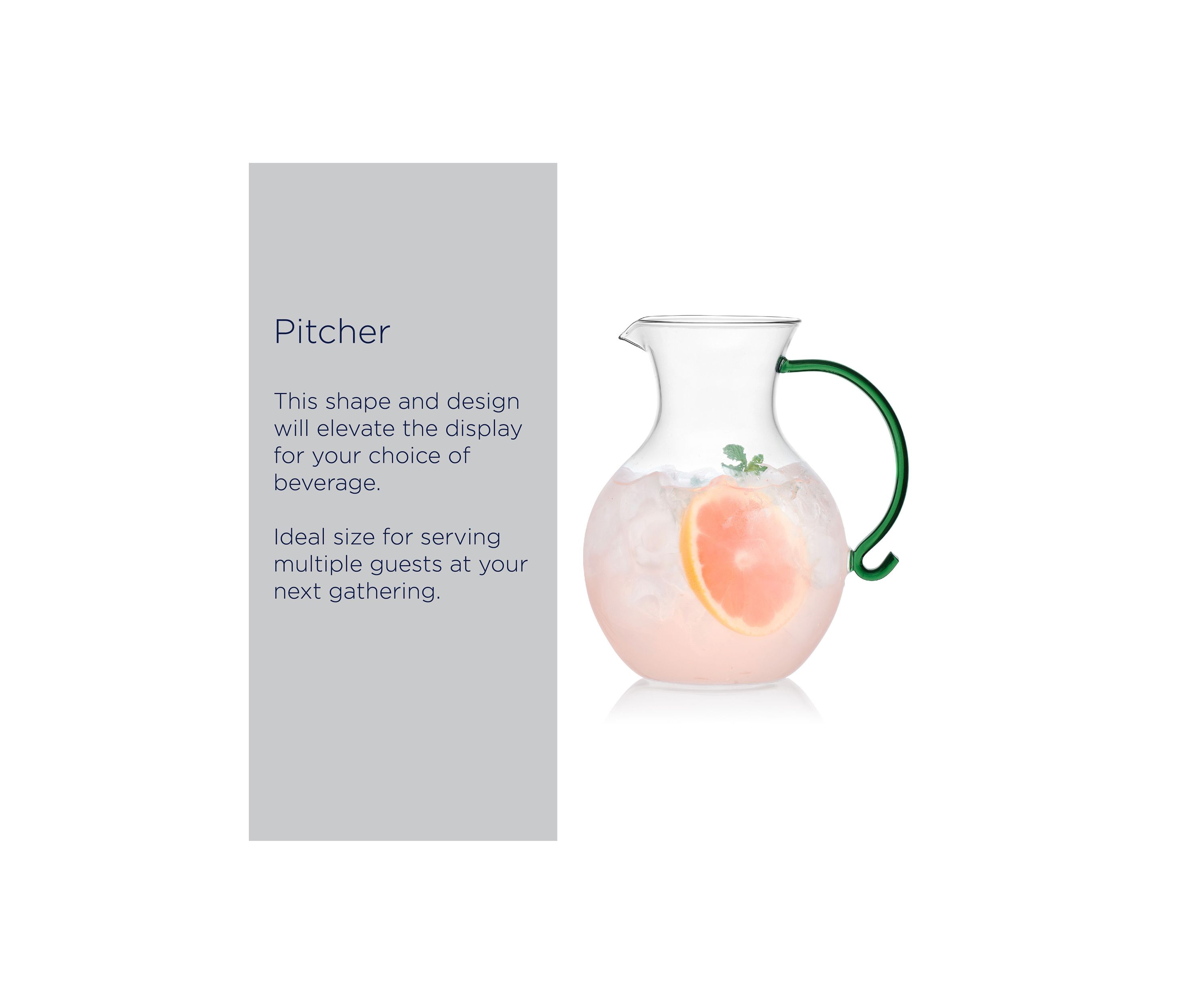 Natural Instinct Glass Pitcher - 2 Quart