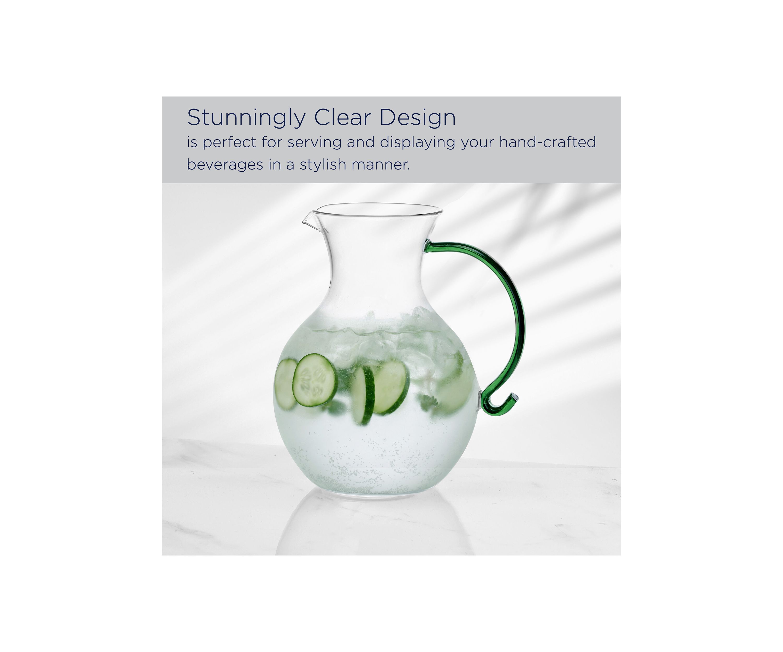 Natural Instinct Glass Pitcher - 2 Quart