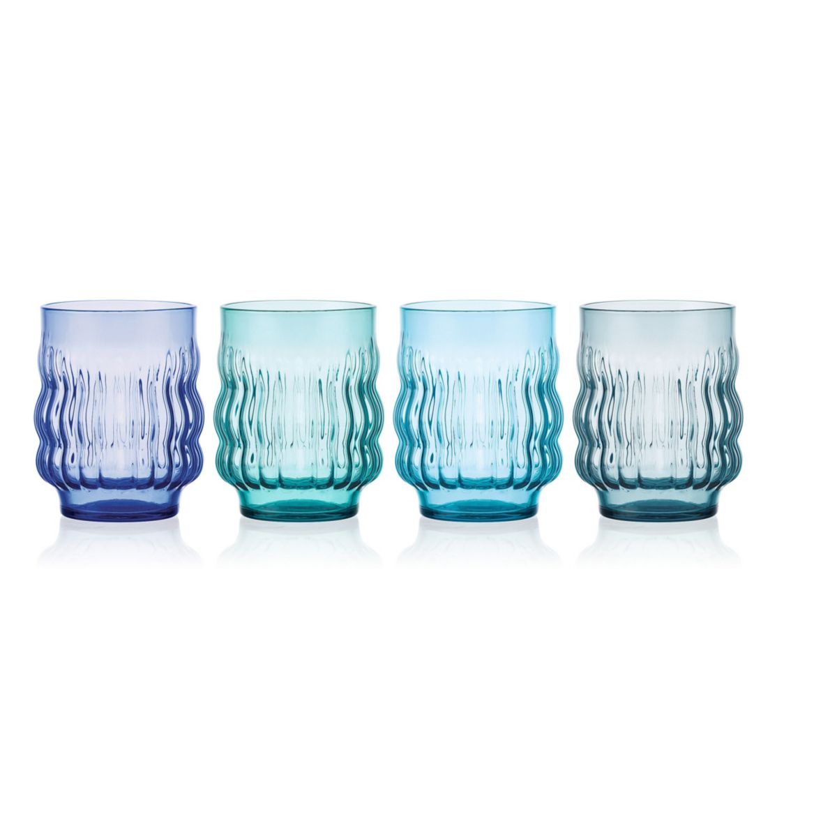 Mikasa Waves Stacking Double Old Fashioned Set of 4, 12.5 Ounce