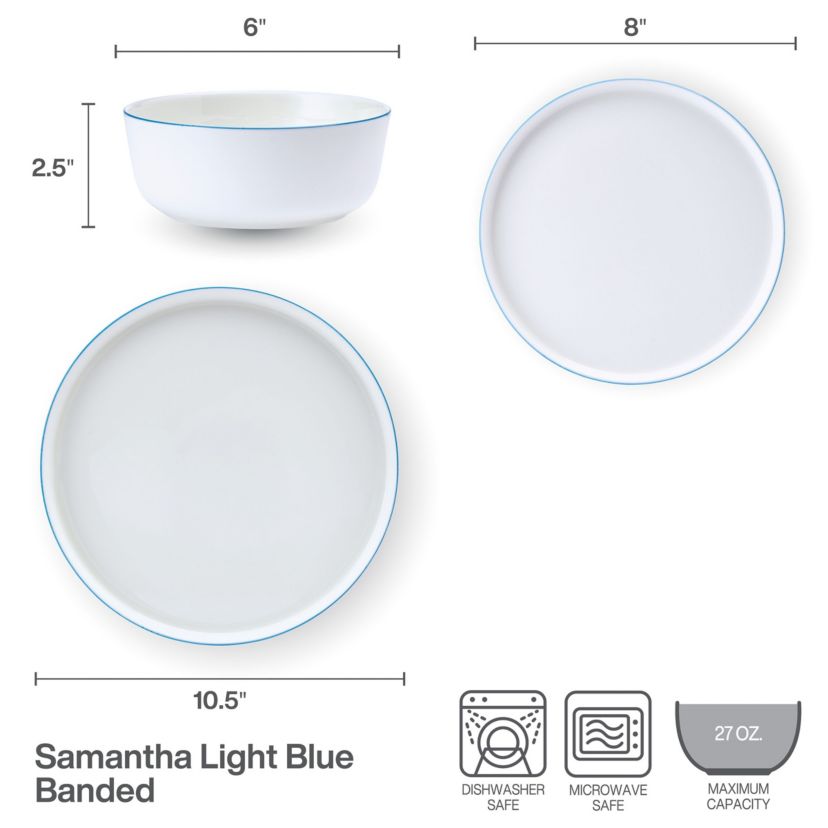 Mikasa Samantha 12 Piece Bone China Dinnerware Set, Service for 4