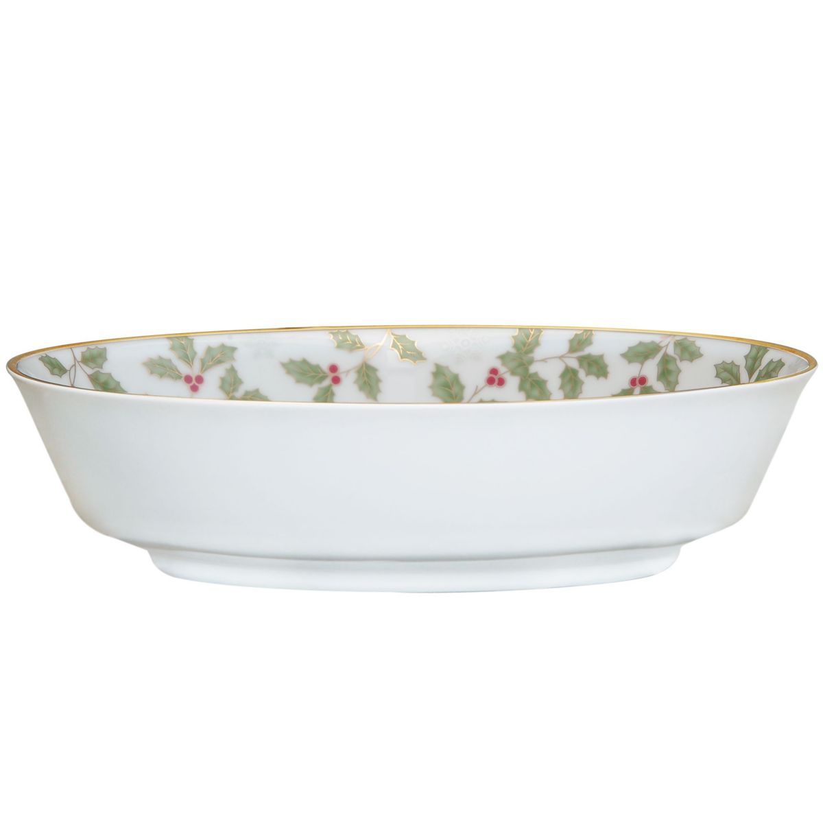 Holly & Berry Gold Oval Vegetable Bowl, 9-3/4", 32 oz.